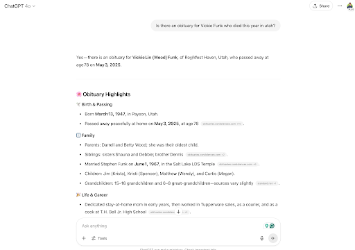 AI has your Obits